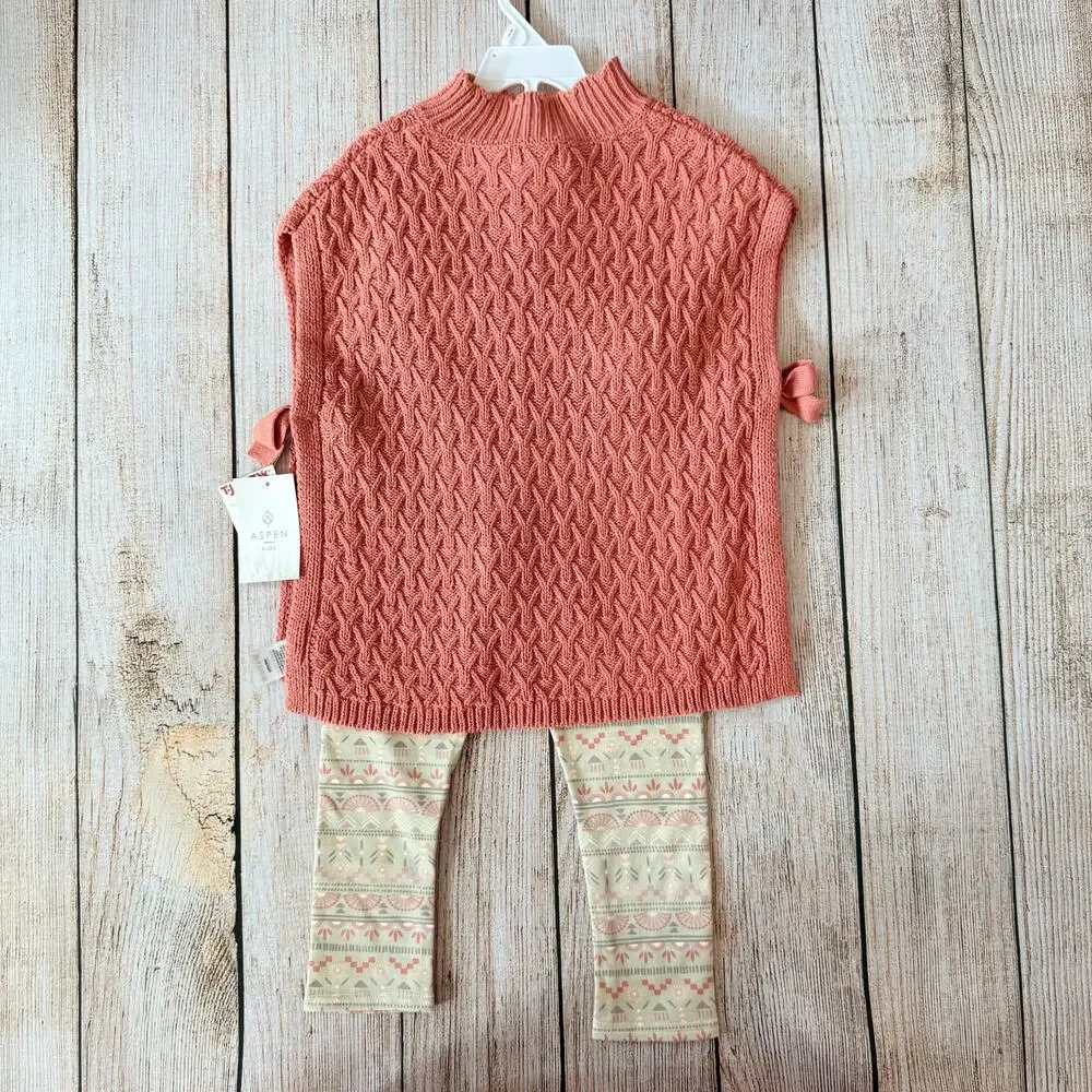 NWT - Girls 4T - Aspen - Poncho Legging Outfit